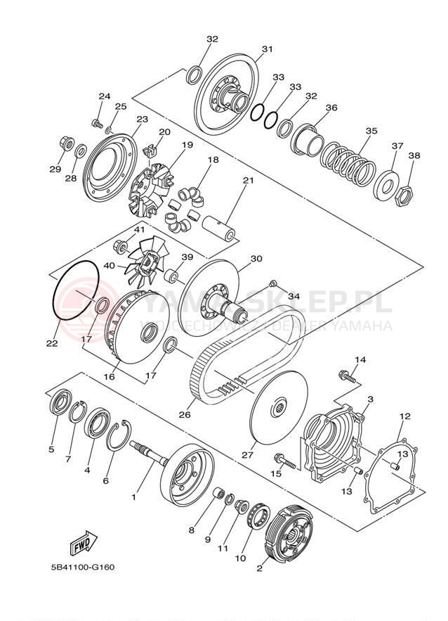 Schemat "sprzęgło" do Yamaha RHINO 700 SPORT YXR7FSPA