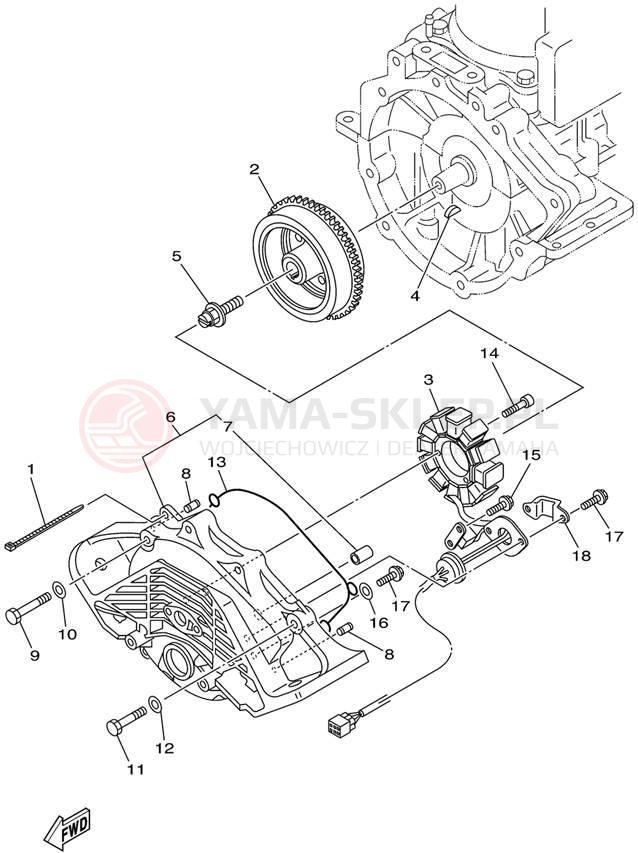 Schemat "prądnica" do Yamaha WAVE RUNNER XL1200 LTD XA1200X