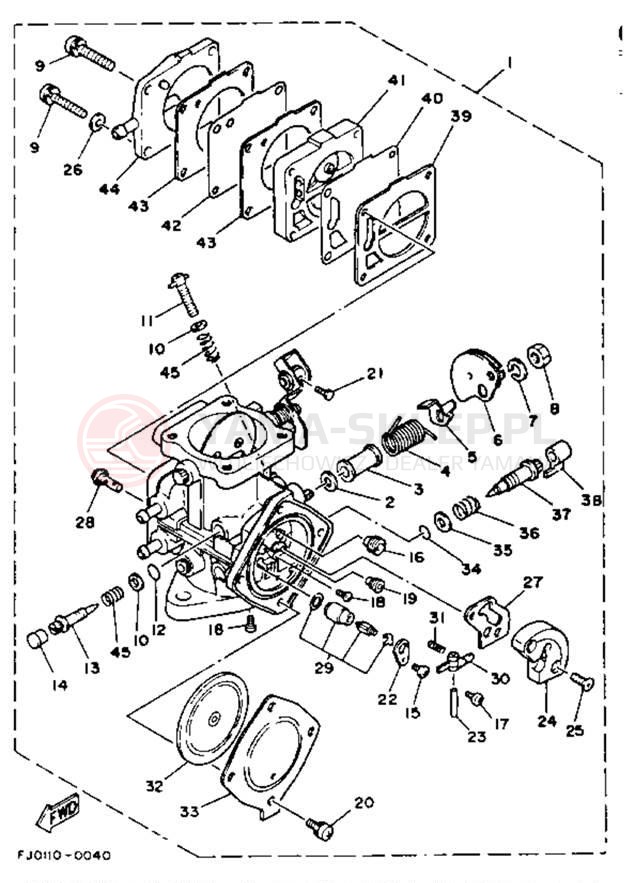 Schemat "Gaźnik" do Yamaha SUPER JET SJ650D