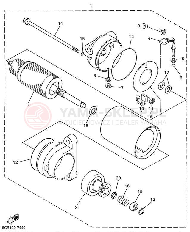 Schemat "układ elektryczny" do Yamaha VMAX 600 VX600C/VX500C
