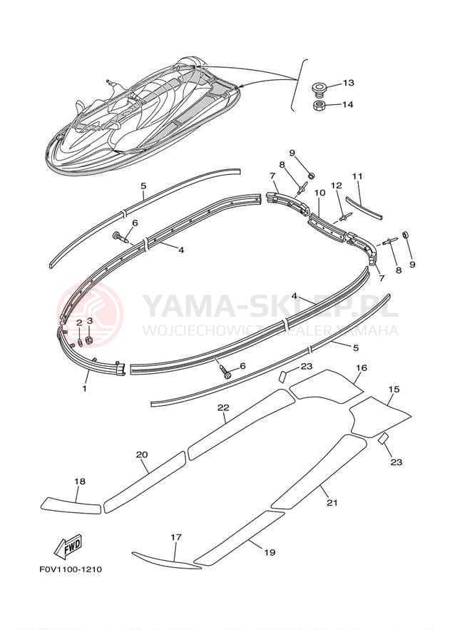 Schemat "GUNWALE - MAT" do Yamaha XA1200AA