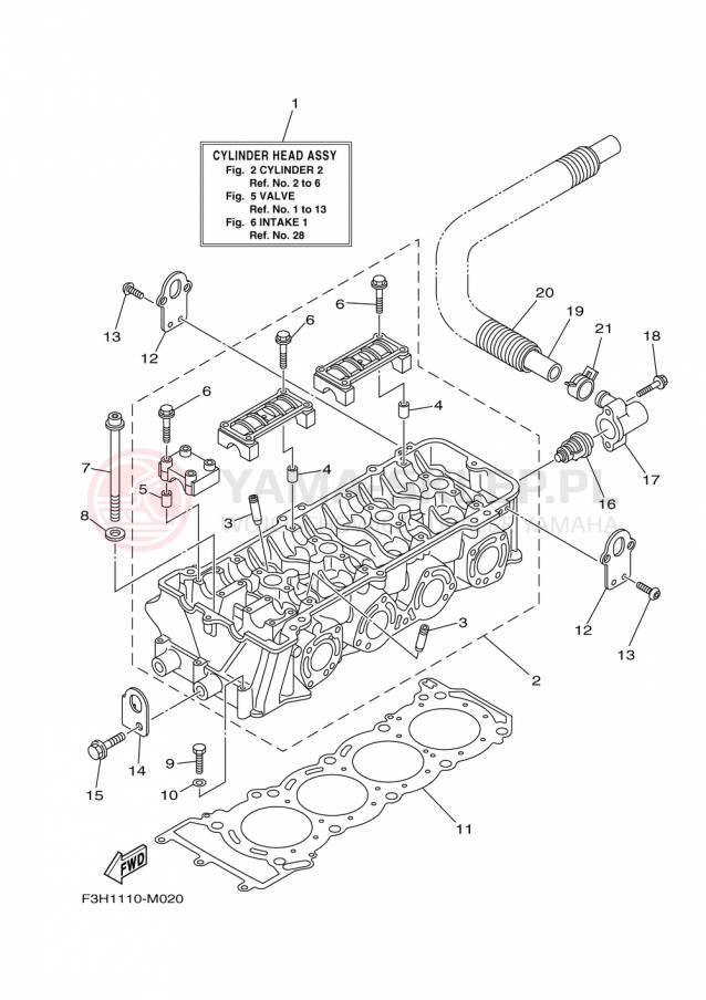 Schemat "cylinder" do Yamaha 242 LIMITED SAT1800JP