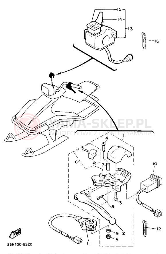 Schemat "układ elektryczny" do Yamaha SNOSCOOT SV80P