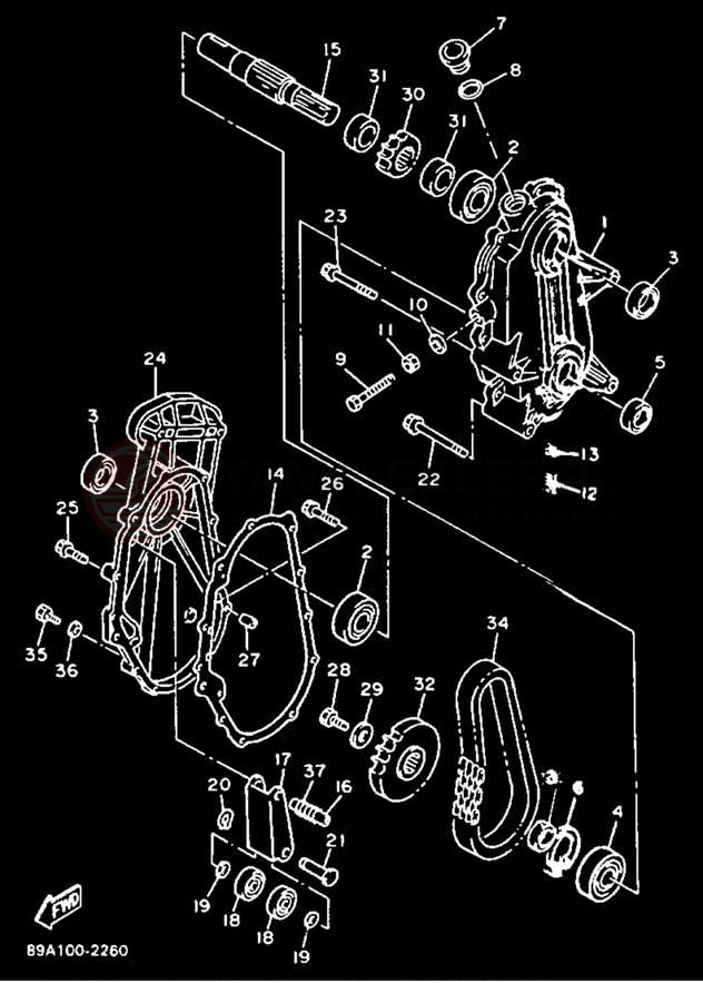 Schemat "Układ napędowy" do Yamaha VMAX-4 VX750S
