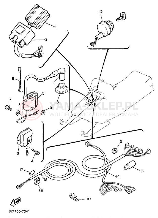 Schemat "układ elektryczny" do Yamaha BRAVO T (LONG TRACK) BR250TM