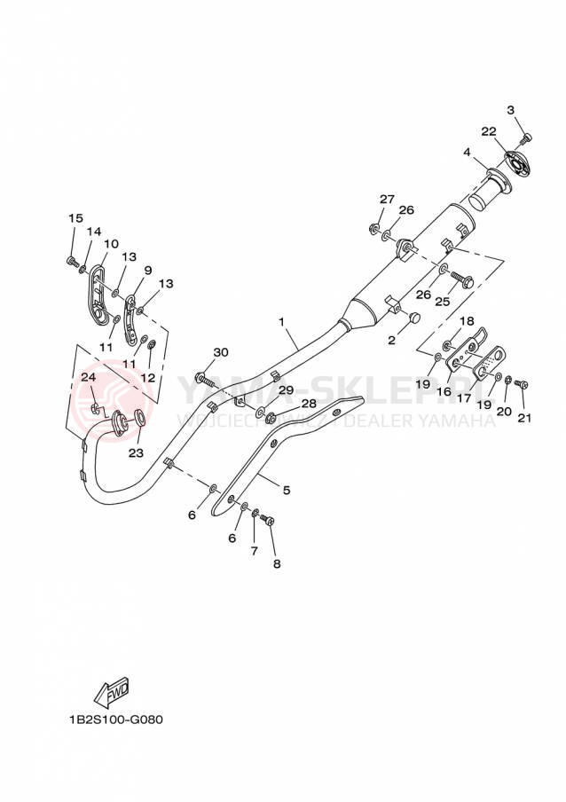 Schemat "Wydech końcowy" do Yamaha TTR125LE TTR125LEF