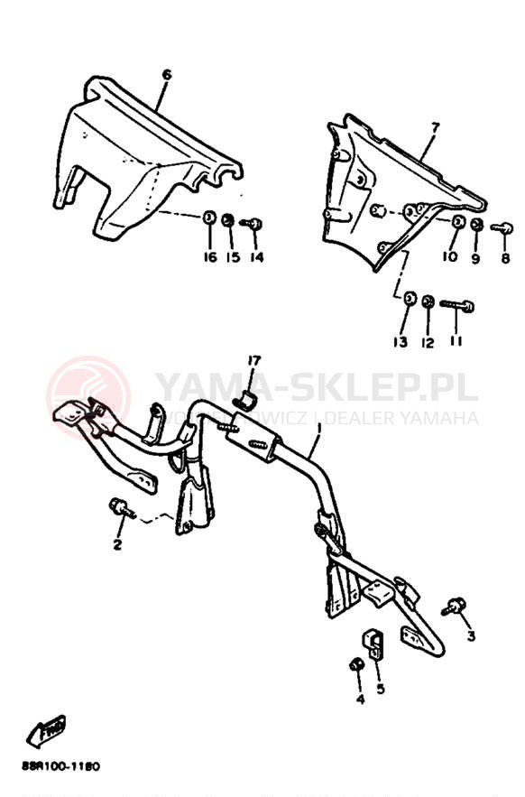 Schemat "STEERING GATE" do Yamaha EXCITER II EX570R