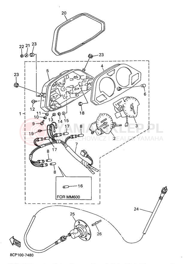 Schemat "licznik" do Yamaha MOUNTAIN MAX 700 MM700A/MM600A
