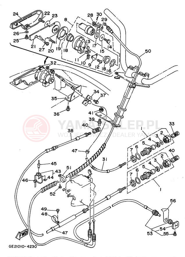 Schemat "Układ chlodzenia" do Yamaha WAVE RUNNER III GP WRA700S