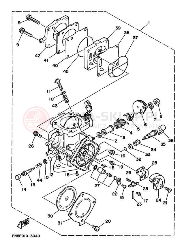 Schemat "Gaźnik" do Yamaha WAVE RUNNER III WRA700V
