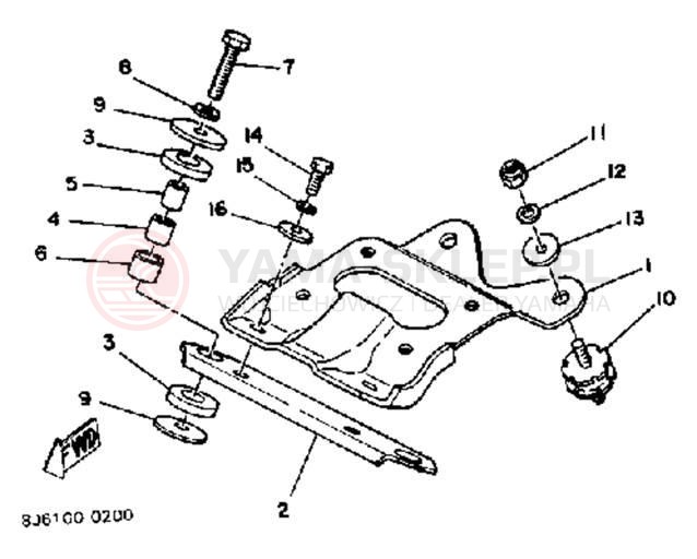 Schemat "Mocowanie silnika" do Yamaha EXCEL III EC340H