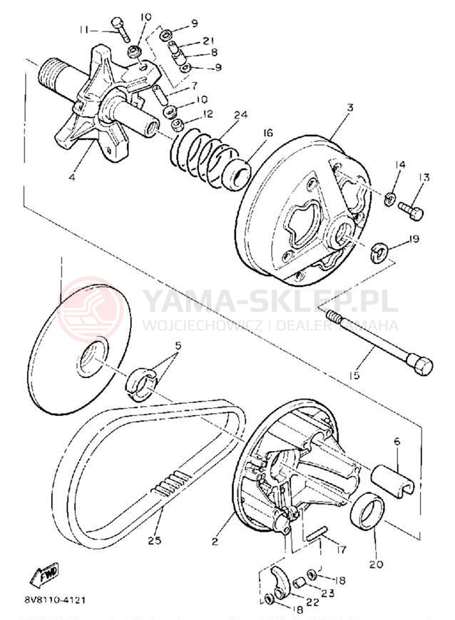 Schemat "PRIMARY SHEAVE" do Yamaha SRV SR540L