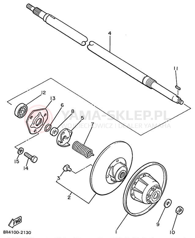 Schemat "Przeniesienie napędu" do Yamaha BRAVO LT BR250TC