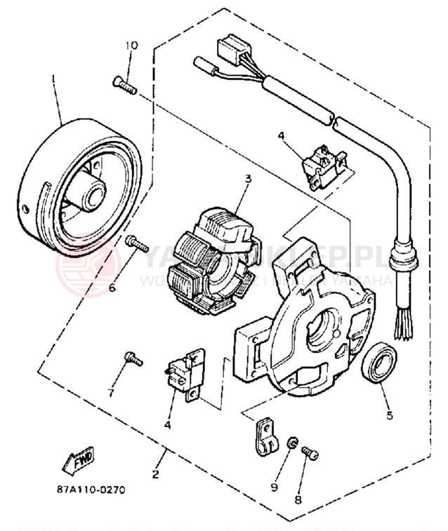 Schemat "prądnica" do Yamaha SNOSPORT SV125R