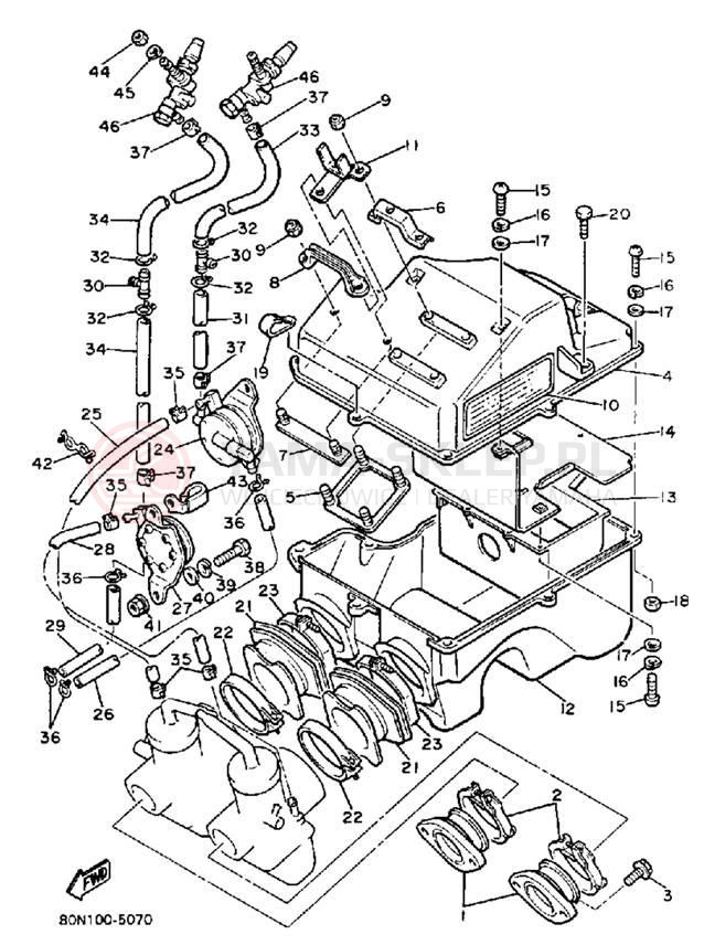 Schemat "Filtr powietrza" do Yamaha V-MAX VMX540K
