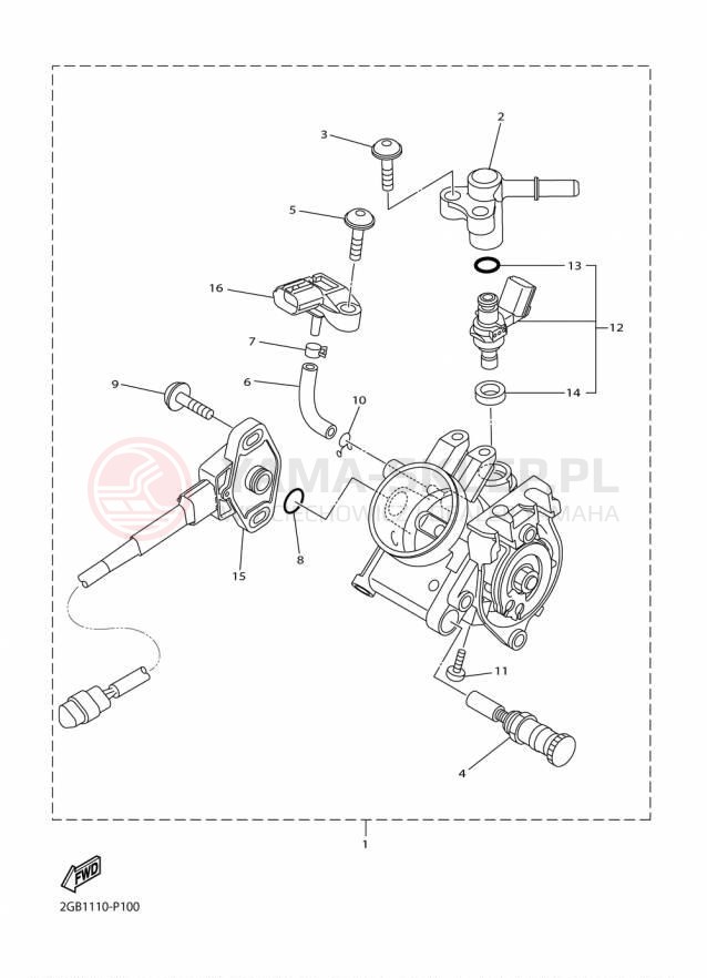 Schemat "Wtrysk paliwa" do Yamaha WR250F WR250FF