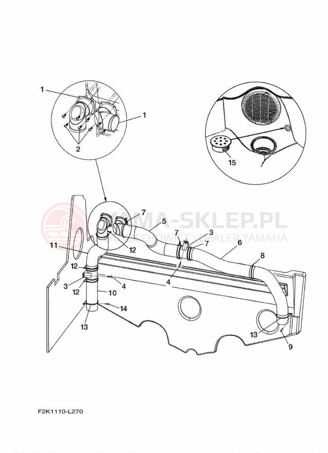Schemat "odpowietrzenie" do Yamaha SX210 LAT1100CP/LAT1100DP