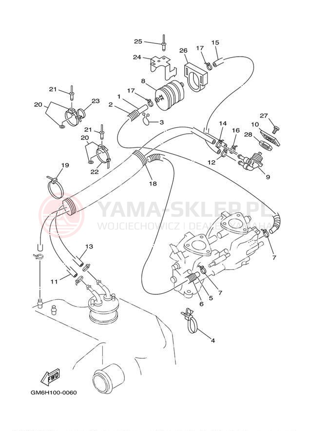 Schemat "Układ paliwowy" do Yamaha WAVERUNNER SUPER JET SJ700BN