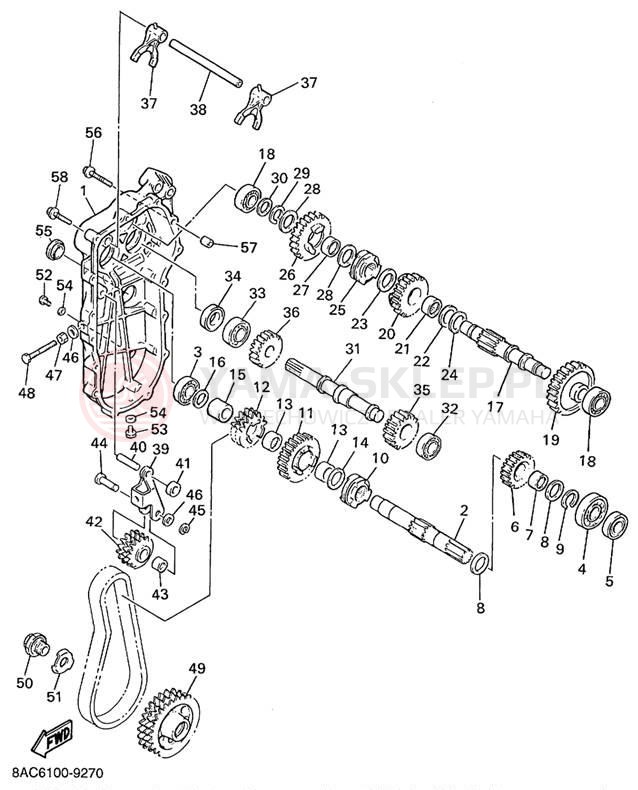 Schemat "Układ napędowy" do Yamaha VK540 III VK540EC
