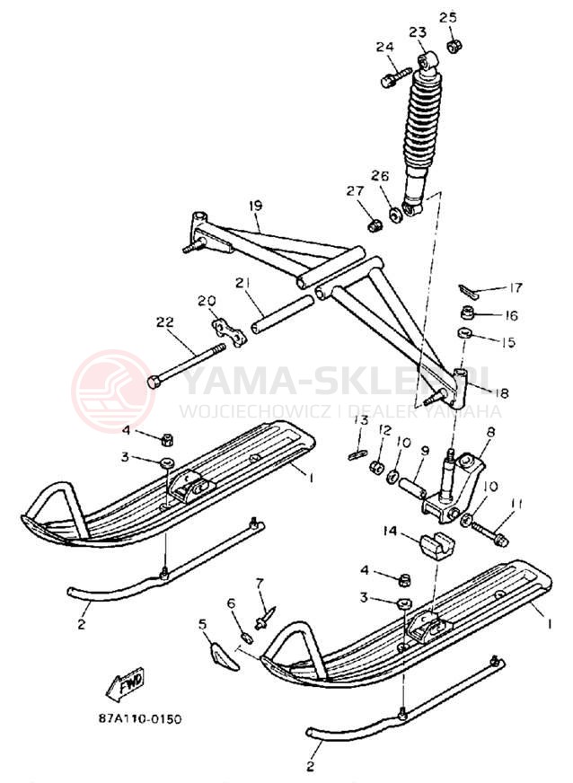 Schemat "płozy" do Yamaha SNOSPORT SV125P