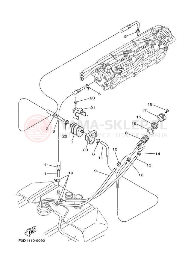 Schemat "Układ paliwowy" do Yamaha XL1200 LTD XA1200Y