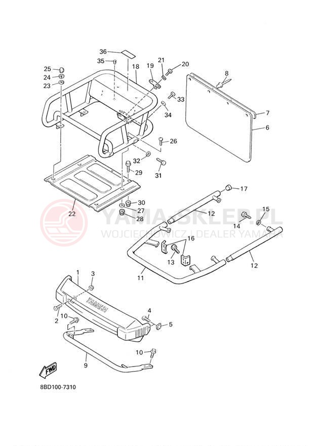 Schemat "zderzak" do Yamaha BRAVO BR250TW
