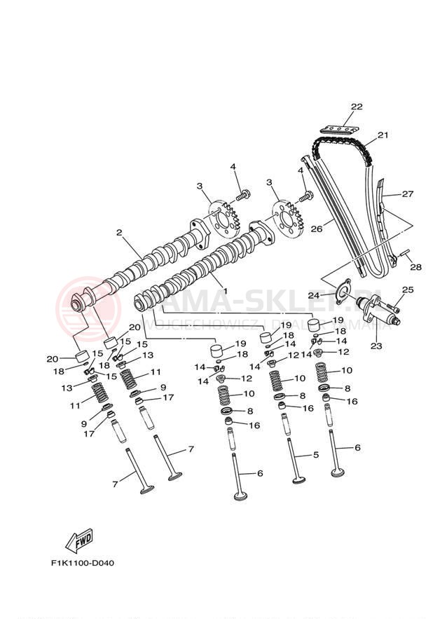 Schemat "zawory" do Yamaha WAVERUNNER VX SPORT VX1100CN