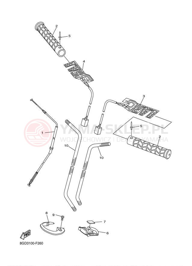 Schemat "Układ chlodzenia" do Yamaha ATTAK GT RXW10GTW/RXW10W