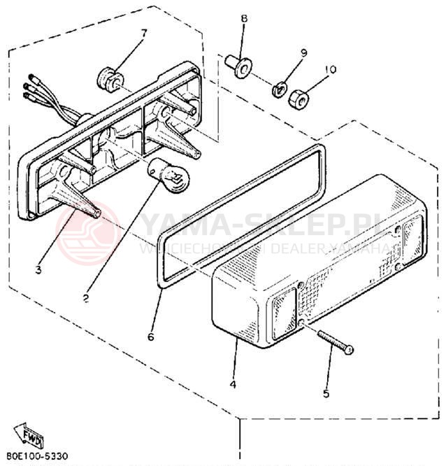 Schemat "lampa tył" do Yamaha BRAVO T (LONG TRACK) BR250TN