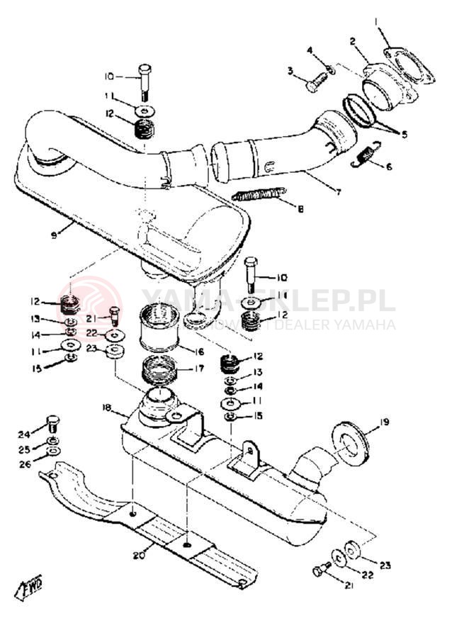 Schemat "Wydech końcowy" do Yamaha GP300
