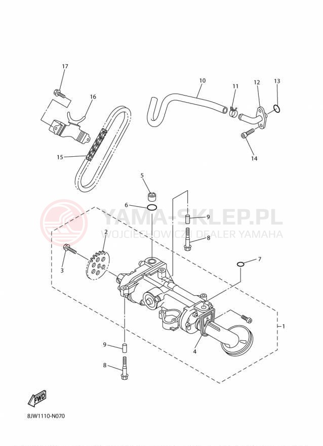Schemat "Pompa olejowa" do Yamaha SRVIPER R TX LE SR10RLFO