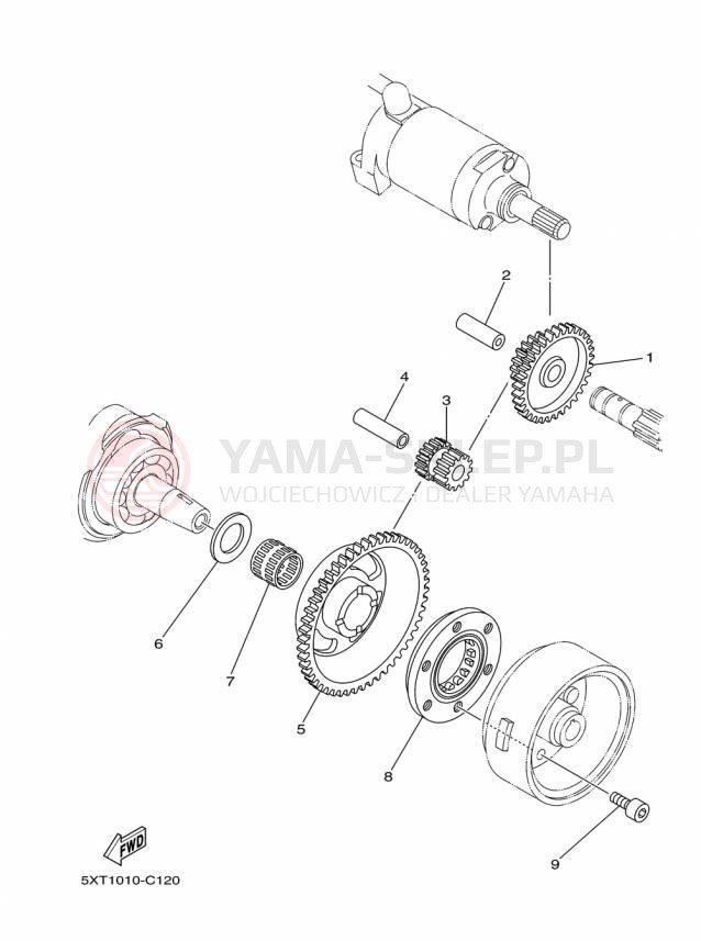 Schemat "rozrusznik" do Yamaha XT250 XT250F/XT250FC