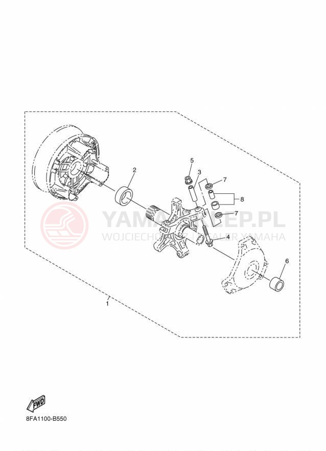 Schemat "Sprzęgło - zestaw regulacji" do Yamaha PHAZER RTX PZ50RTFB