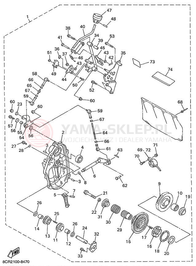 Schemat "REVERSE GEAR KIT" do Yamaha VMAX 600 VX600C/VX500C
