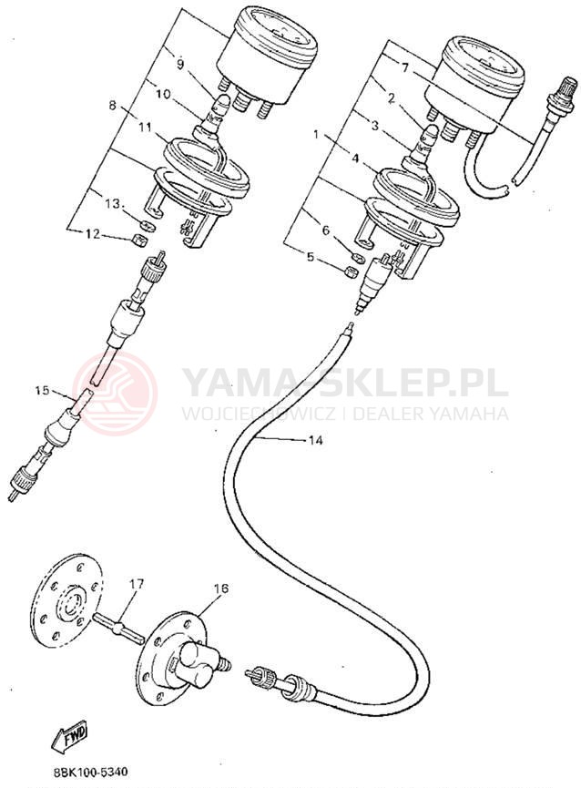 Schemat "licznik" do Yamaha VENTURE XL VT480V