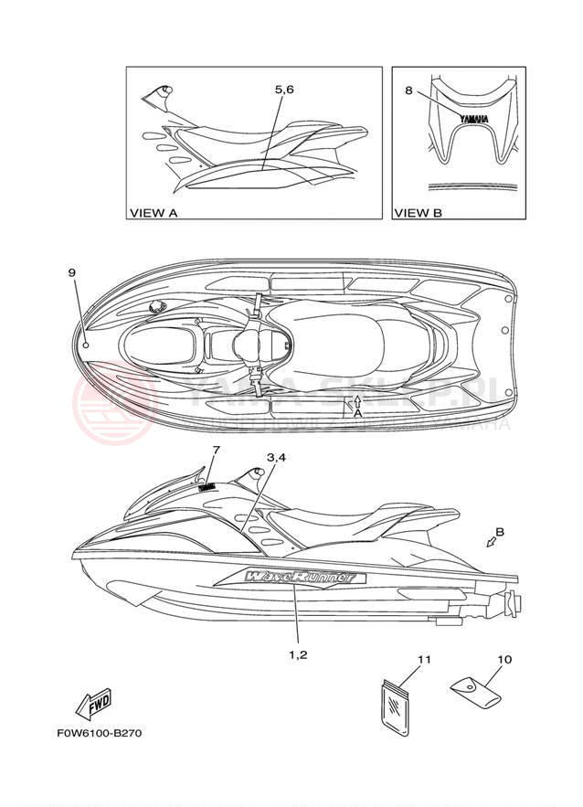 Schemat "naklejki" do Yamaha GP800R GP800AB