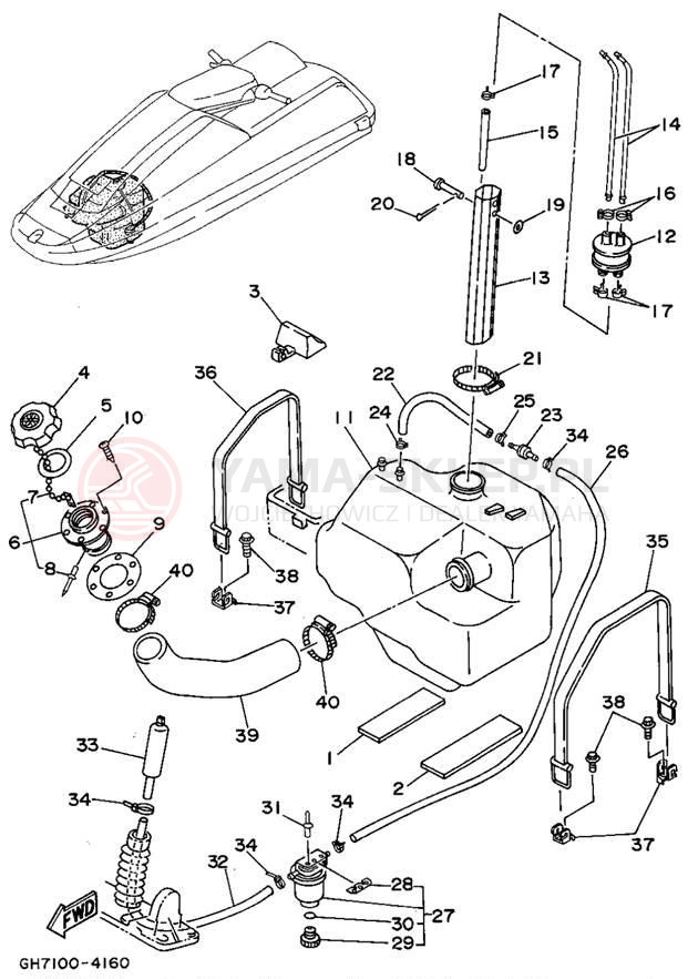 Schemat "zbiornik paliwa" do Yamaha SUPER JET SJ700S