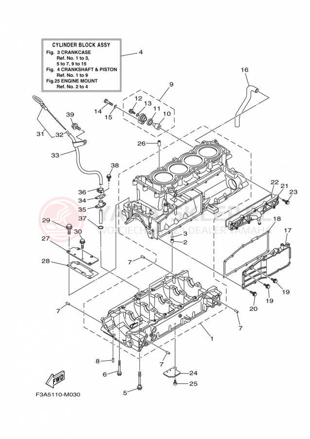 Schemat "Obudowa silnika" do Yamaha 212X XAT1800AP/XAT1800BP
