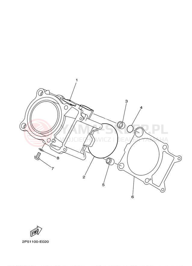 Schemat "cylinder" do Yamaha RHINO 450 HUNTER YXR45FHY