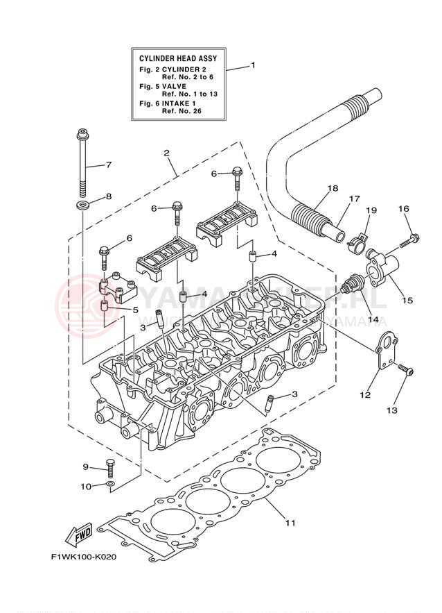 Schemat "cylinder" do Yamaha FX SUPER HIGH OUTPUT FX1800K