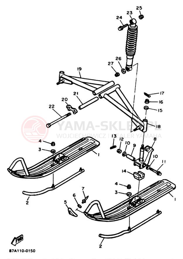 Schemat "płozy" do Yamaha SNOSPORT SV125R