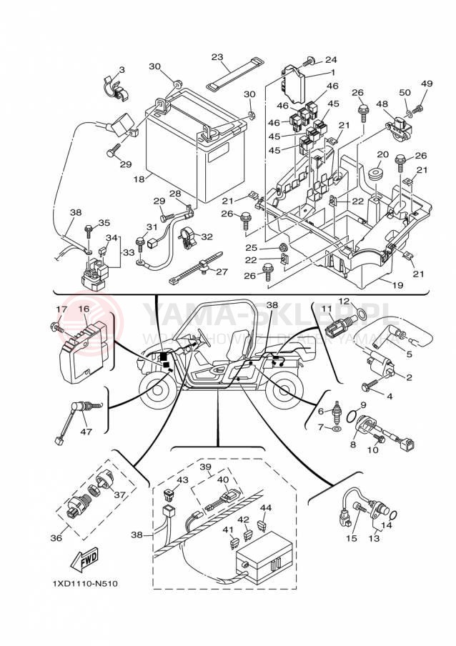 Schemat "układ elektryczny" do Yamaha VIKING HUNTER YXM700DHFH