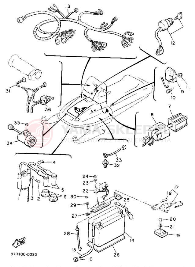Schemat "układ elektryczny" do Yamaha VK540 VK540EP