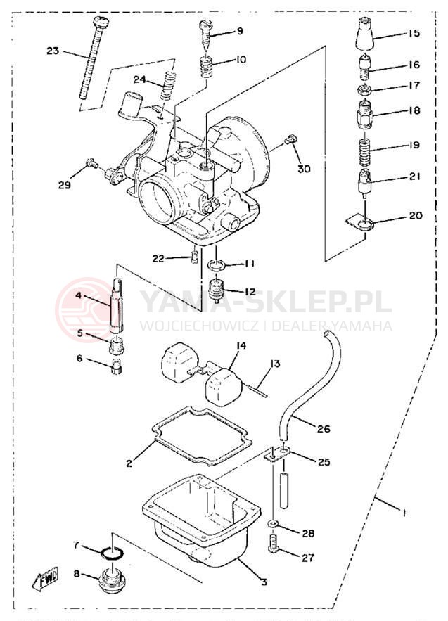 Schemat "Gaźnik" do Yamaha ET340EC