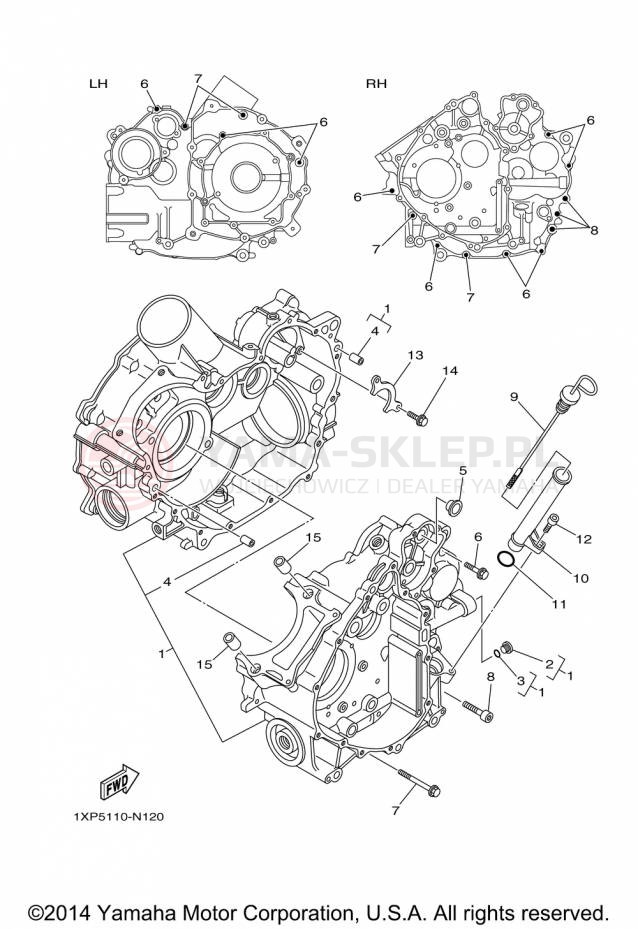 Schemat "Obudowa silnika" do Yamaha VIKING YXM700DFL