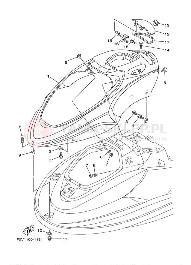 Schemat "ENGINE HATCH" do Yamaha XLT1200 XA1200AB