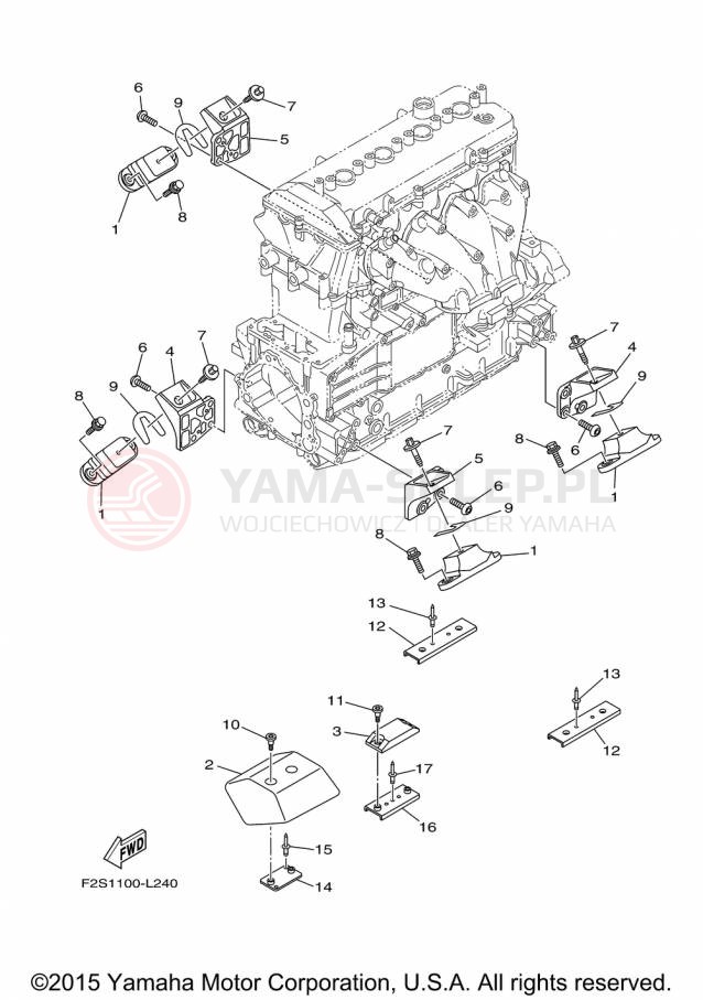 Schemat "Mocowanie silnika" do Yamaha FX CRUISER HO FB1800AP