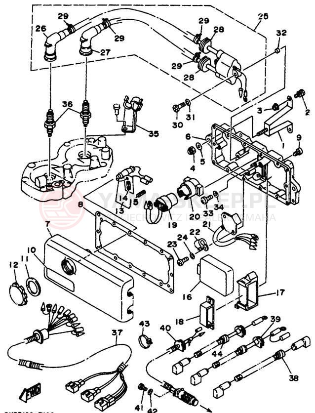 Schemat "układ elektryczny" do Yamaha WAVE BLASTER II WB760V