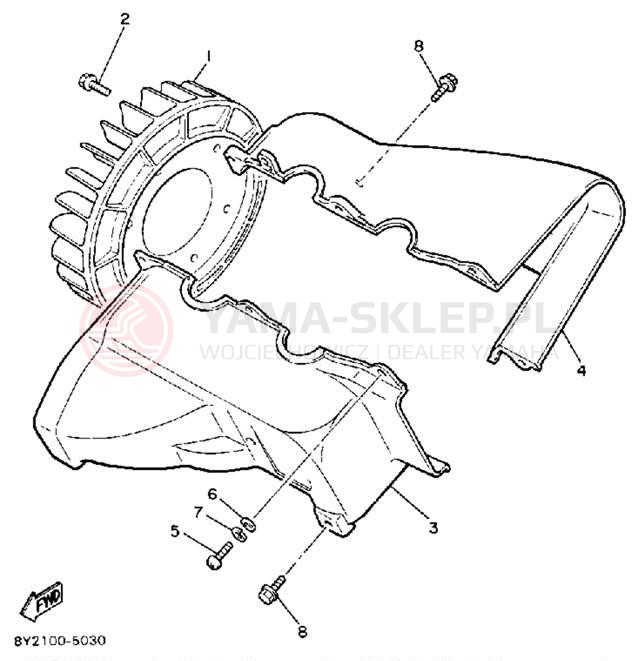 Schemat "Obudowa wentylatora" do Yamaha EXCEL III EC340M