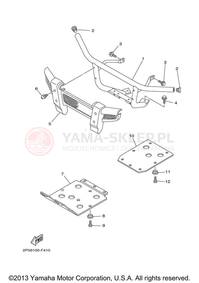 Schemat "osłona / stelaż" do Yamaha RHINO 700 FI HUNTER YXR70FHX